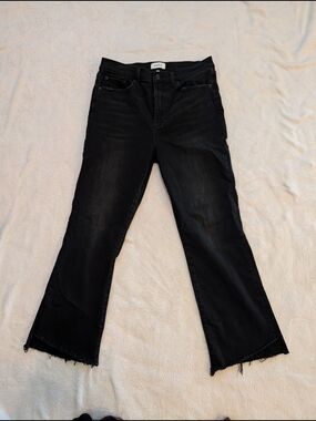 pistola Black Cropped Wide-Leg Jeans